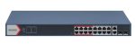   Hikvision DS-3E1318P-EI (B) 18 portos PoE switch (230 W); 16 PoE + 2 kombinált uplink port; smart menedzselhető