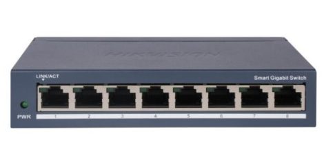 Hikvision DS-3E1508-EI(V2) 8 portos gigabit switch; smart menedzselhető