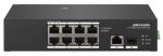   Hikvision DS-3T0310HP 10 portos ipari PoE switch (110 W); 6 PoE / 2 HiPoE / 1 RJ45 + 1 SFP uplink port; nem menedzselhető