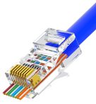   Nestron NPN-RJ45-1C5PTU-PC10 UTP RJ45 csatlakozó; Cat5e; átfűzhető; fali és patch kábelekhez; 10 db/csomag