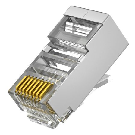 Nestron NPN-RJ45-1C6SF-PC10 Árnyékolt RJ45 csatlakozó; Cat6; fali és patch kábelekhez; 10 db/csomag