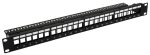   Nestron NRPP-KEY-124U-H 19 keystone patch panel; 24 port; cat5e/cat6/cat6a kompatibilis; árnyékolatlan; tehermentesítővel